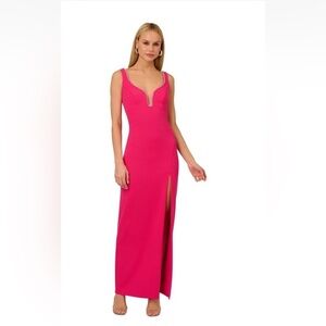 Adrianna Papell Fuchsia Maxi Dress